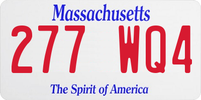 MA license plate 277WQ4