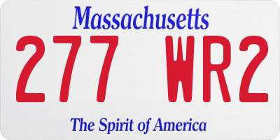 MA license plate 277WR2