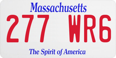 MA license plate 277WR6