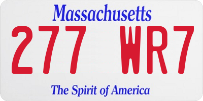MA license plate 277WR7