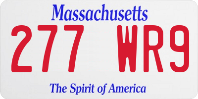 MA license plate 277WR9