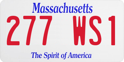 MA license plate 277WS1