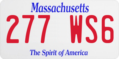 MA license plate 277WS6