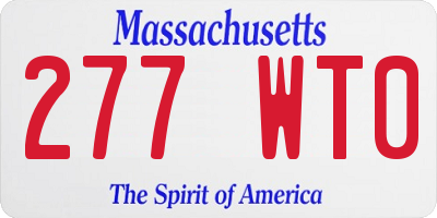 MA license plate 277WT0