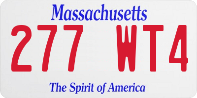 MA license plate 277WT4
