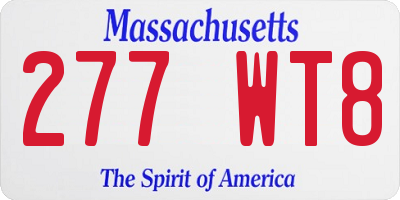 MA license plate 277WT8