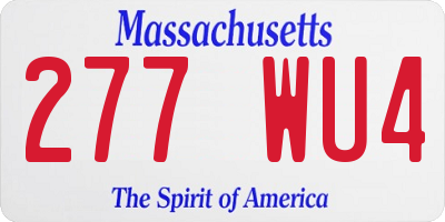MA license plate 277WU4
