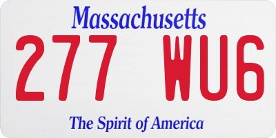 MA license plate 277WU6