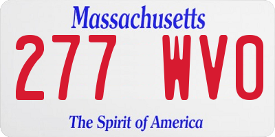 MA license plate 277WV0