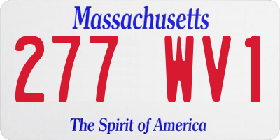MA license plate 277WV1