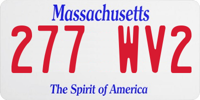 MA license plate 277WV2
