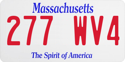 MA license plate 277WV4