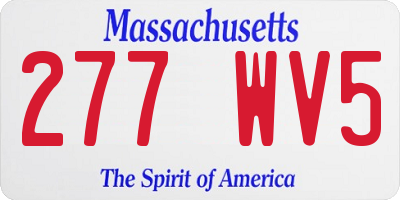 MA license plate 277WV5