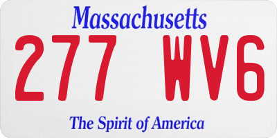 MA license plate 277WV6