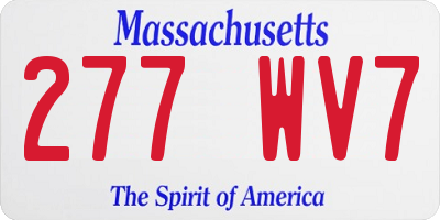 MA license plate 277WV7