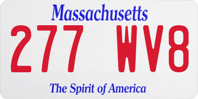 MA license plate 277WV8