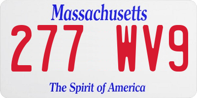 MA license plate 277WV9
