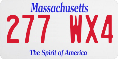 MA license plate 277WX4
