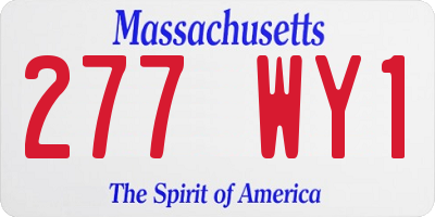 MA license plate 277WY1