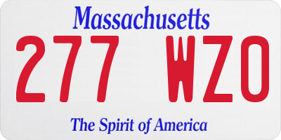 MA license plate 277WZ0