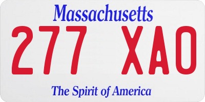 MA license plate 277XA0