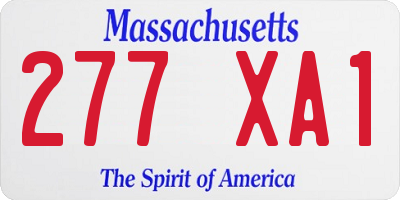 MA license plate 277XA1
