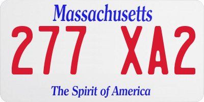 MA license plate 277XA2
