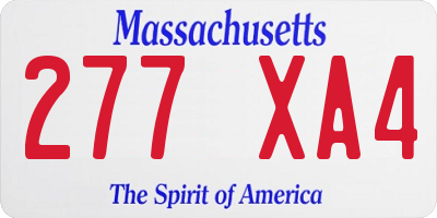 MA license plate 277XA4