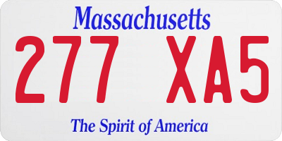 MA license plate 277XA5