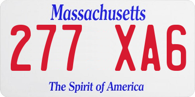 MA license plate 277XA6