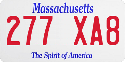 MA license plate 277XA8