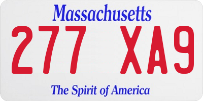 MA license plate 277XA9