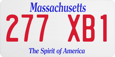 MA license plate 277XB1