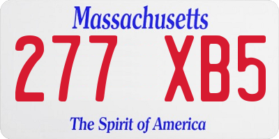 MA license plate 277XB5