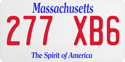 MA license plate 277XB6