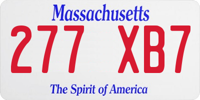 MA license plate 277XB7