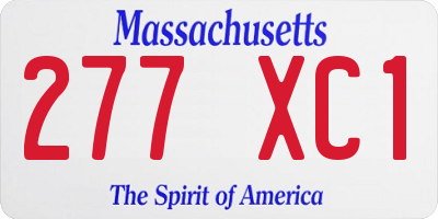 MA license plate 277XC1