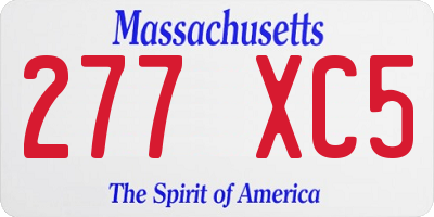 MA license plate 277XC5