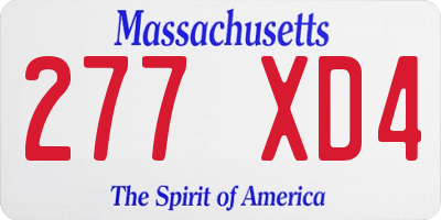 MA license plate 277XD4