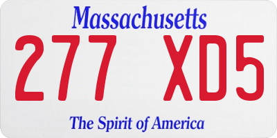 MA license plate 277XD5