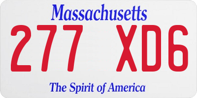 MA license plate 277XD6