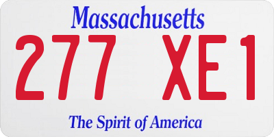 MA license plate 277XE1