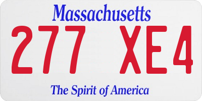 MA license plate 277XE4