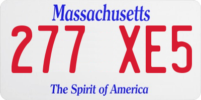 MA license plate 277XE5