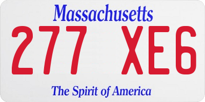 MA license plate 277XE6