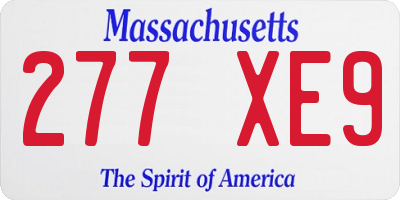 MA license plate 277XE9