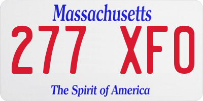 MA license plate 277XF0