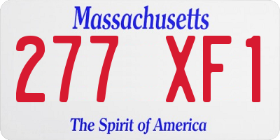 MA license plate 277XF1