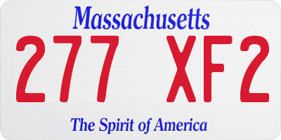 MA license plate 277XF2