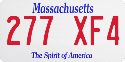 MA license plate 277XF4